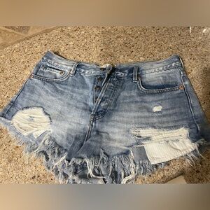 We The Free Light Blue Denim Shorts